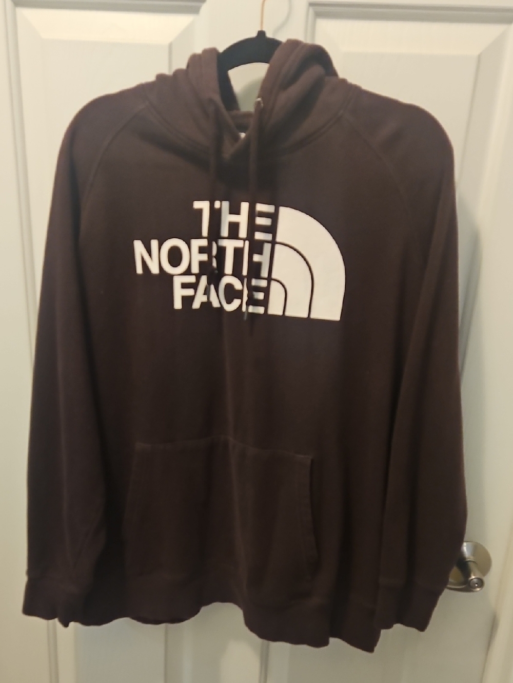 The North Face Maroon Hoodie with White Logo